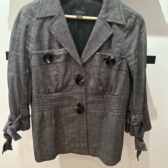 Button Detail Gray Jacket - Picture 2 of 5